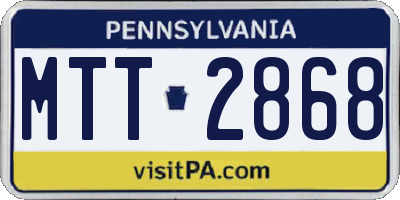 PA license plate MTT2868