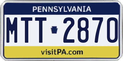 PA license plate MTT2870