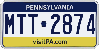 PA license plate MTT2874