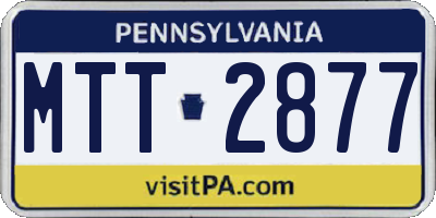 PA license plate MTT2877