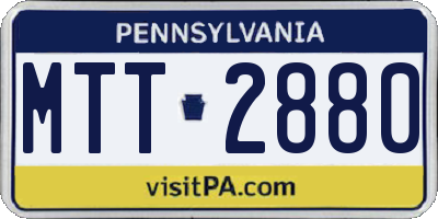 PA license plate MTT2880
