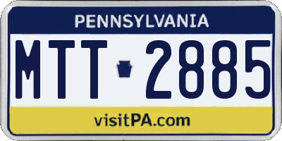 PA license plate MTT2885