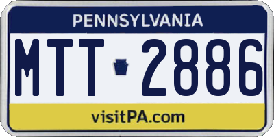 PA license plate MTT2886