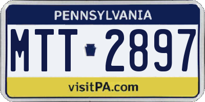 PA license plate MTT2897