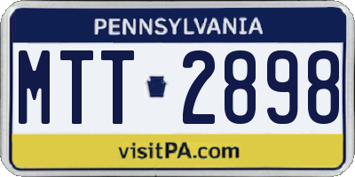 PA license plate MTT2898