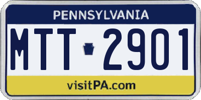 PA license plate MTT2901