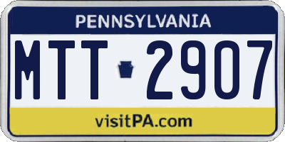 PA license plate MTT2907