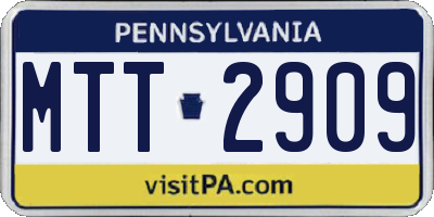 PA license plate MTT2909
