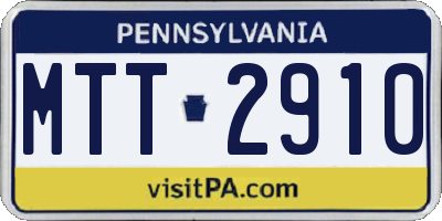 PA license plate MTT2910