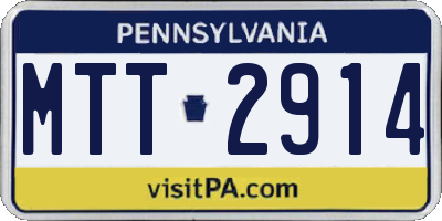 PA license plate MTT2914