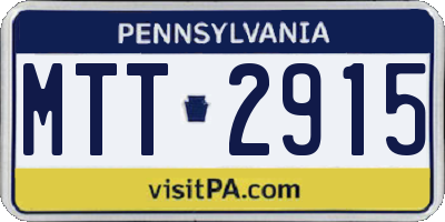 PA license plate MTT2915