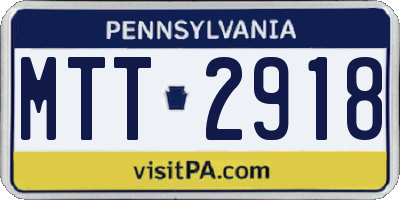 PA license plate MTT2918