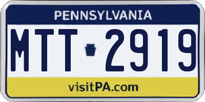 PA license plate MTT2919