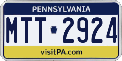 PA license plate MTT2924