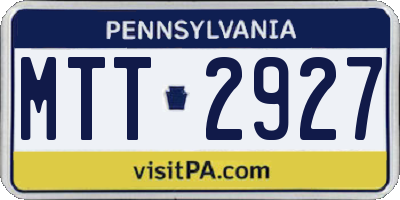 PA license plate MTT2927