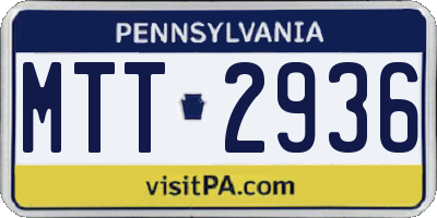 PA license plate MTT2936