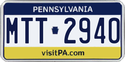 PA license plate MTT2940