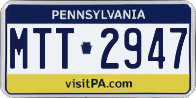 PA license plate MTT2947