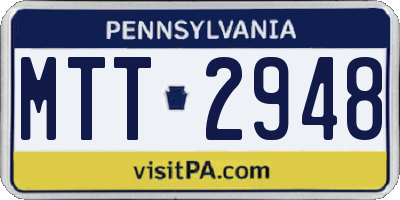 PA license plate MTT2948