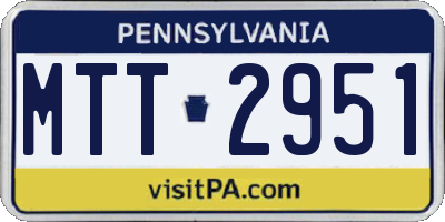 PA license plate MTT2951