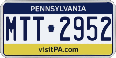 PA license plate MTT2952