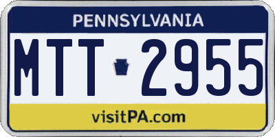 PA license plate MTT2955