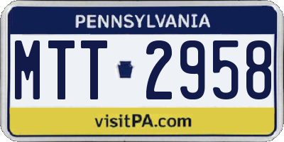 PA license plate MTT2958