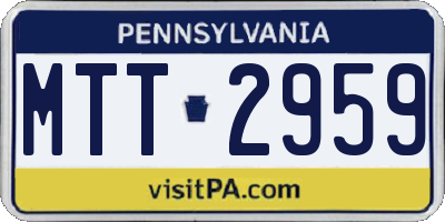 PA license plate MTT2959