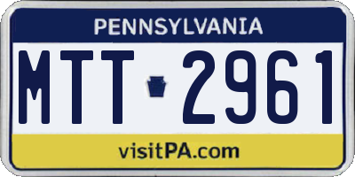 PA license plate MTT2961