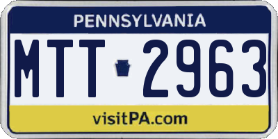 PA license plate MTT2963