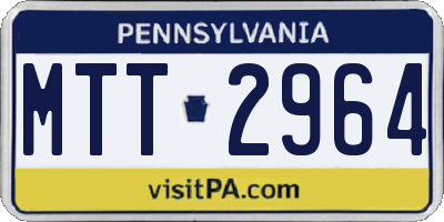 PA license plate MTT2964