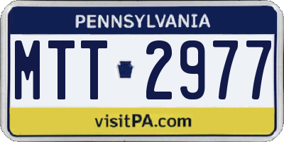 PA license plate MTT2977