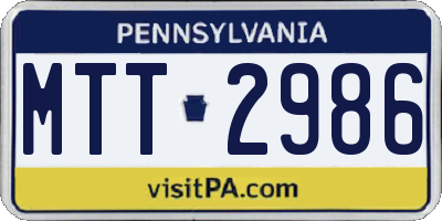 PA license plate MTT2986