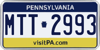 PA license plate MTT2993