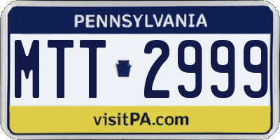 PA license plate MTT2999