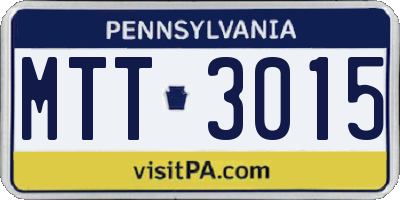 PA license plate MTT3015
