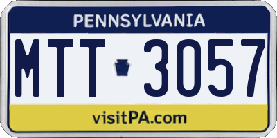 PA license plate MTT3057