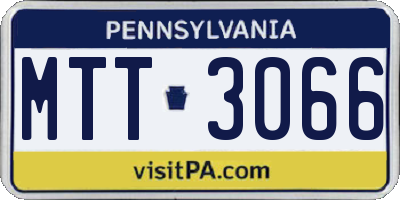 PA license plate MTT3066