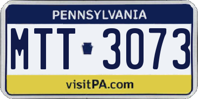 PA license plate MTT3073
