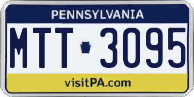 PA license plate MTT3095