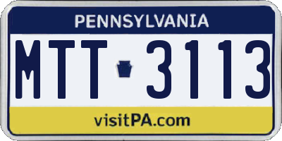 PA license plate MTT3113