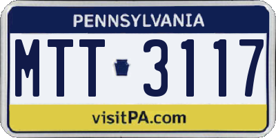 PA license plate MTT3117