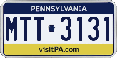 PA license plate MTT3131