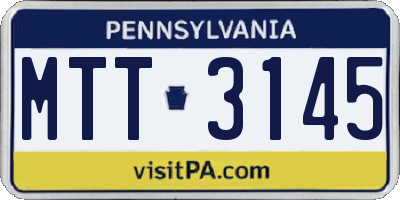 PA license plate MTT3145