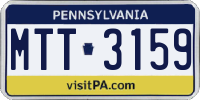 PA license plate MTT3159