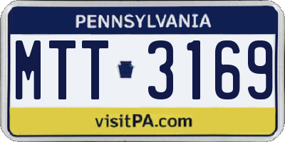 PA license plate MTT3169