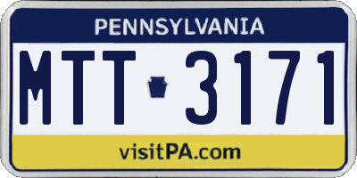 PA license plate MTT3171