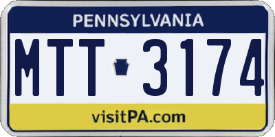 PA license plate MTT3174