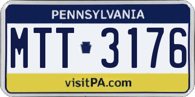 PA license plate MTT3176