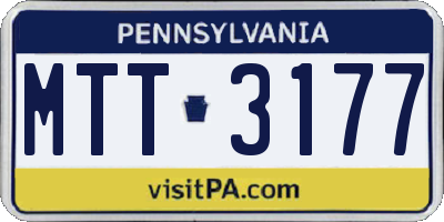 PA license plate MTT3177
